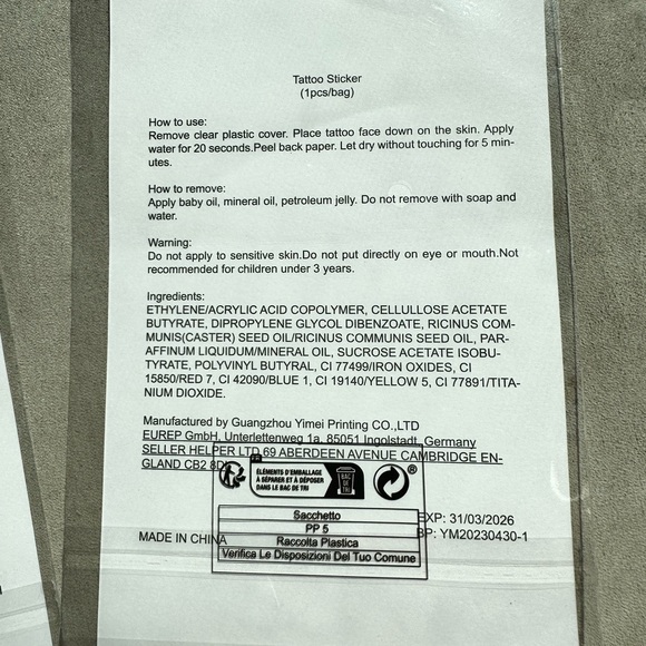 Sticker tattoo - Picture 3 of 3